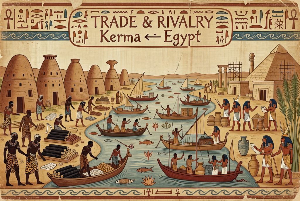 Artistic representation of the relationship between the Kerma Civilization and Ancient Egypt